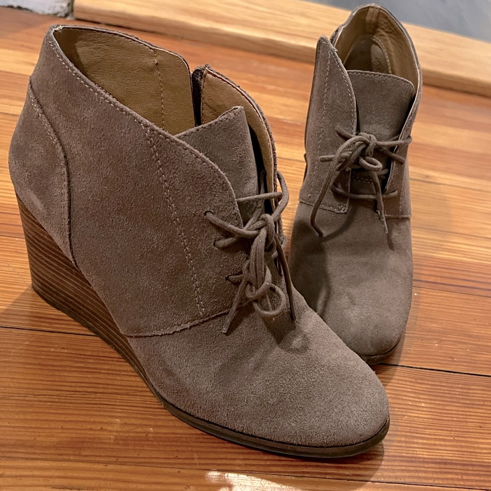 Barely worn wedge booties